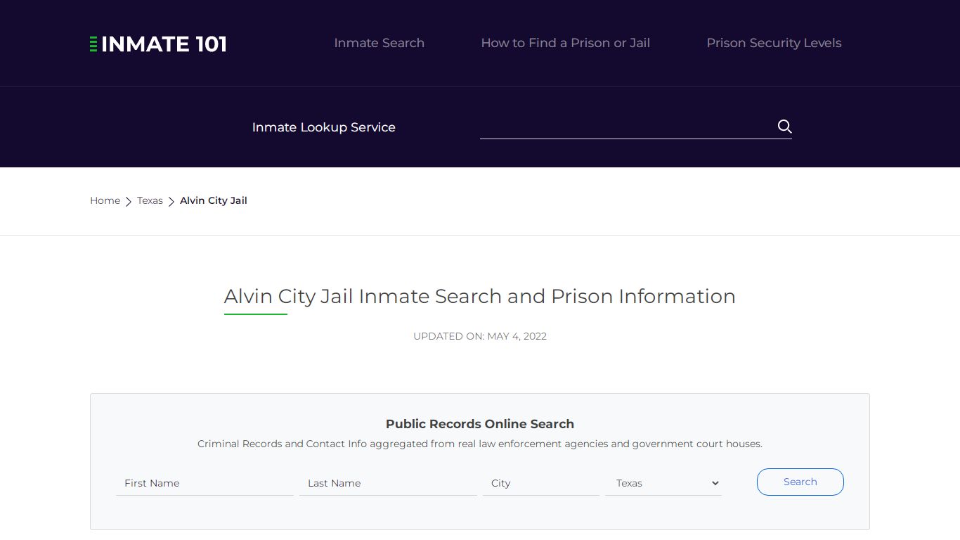 Alvin City Jail Inmate Search, Visitation, Phone no ...